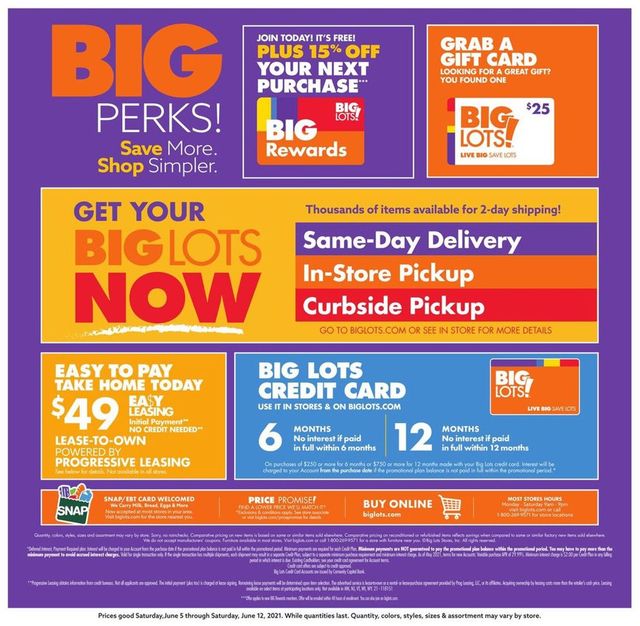 Big Lots Ad from 06/05/2021