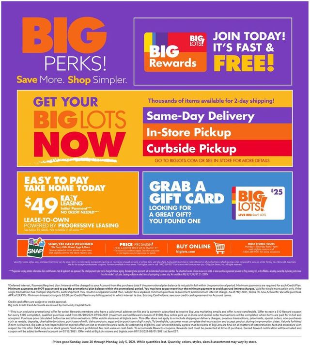 Big Lots Ad from 06/20/2021
