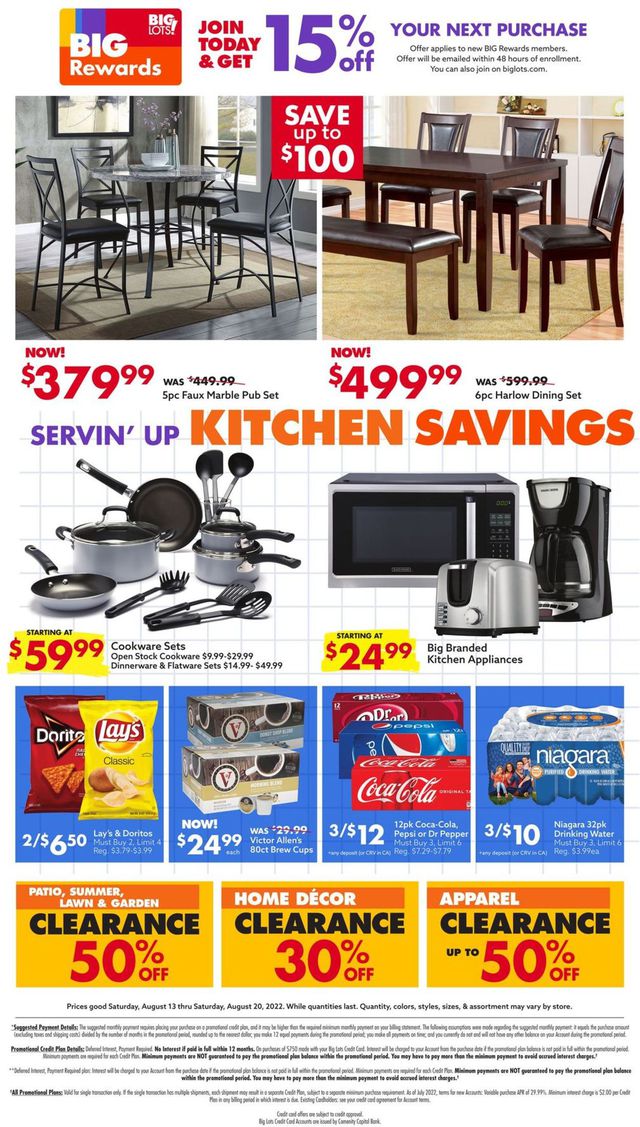 Big Lots Ad from 08/13/2022