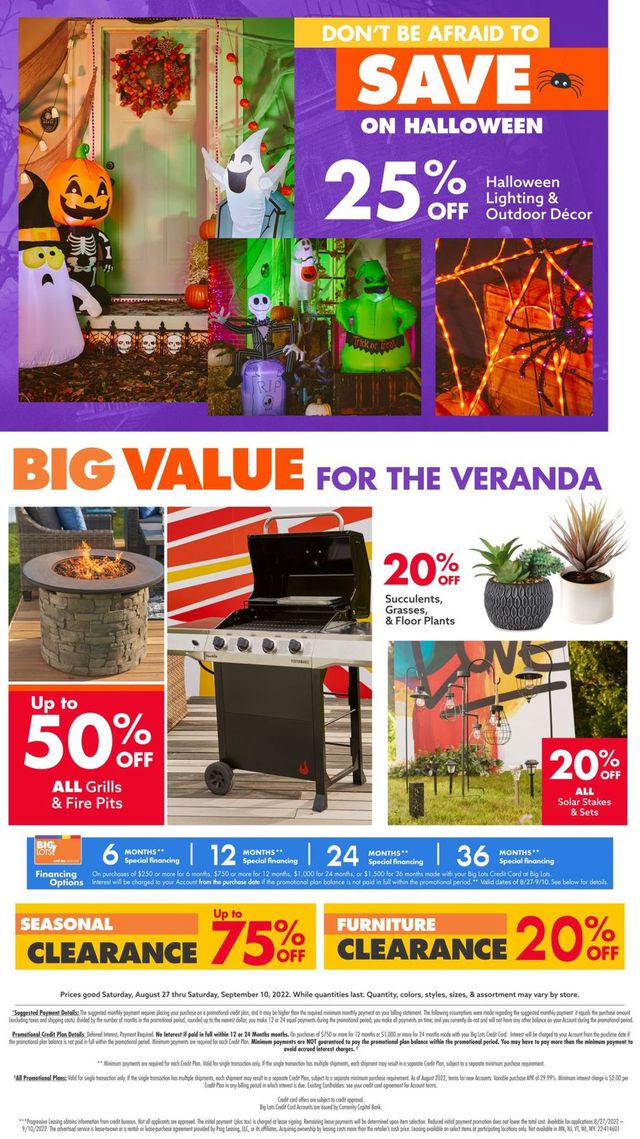 Big Lots Ad from 08/27/2022