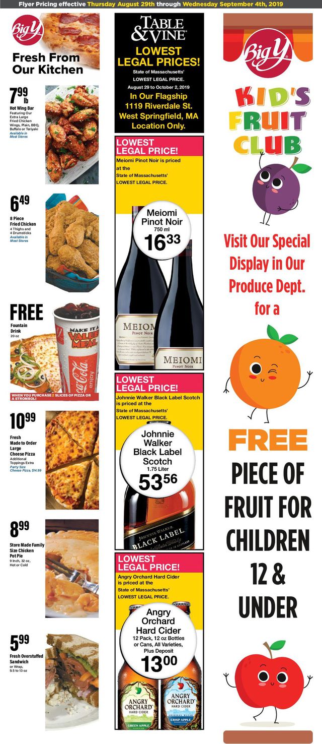 Big Y Ad from 08/29/2019
