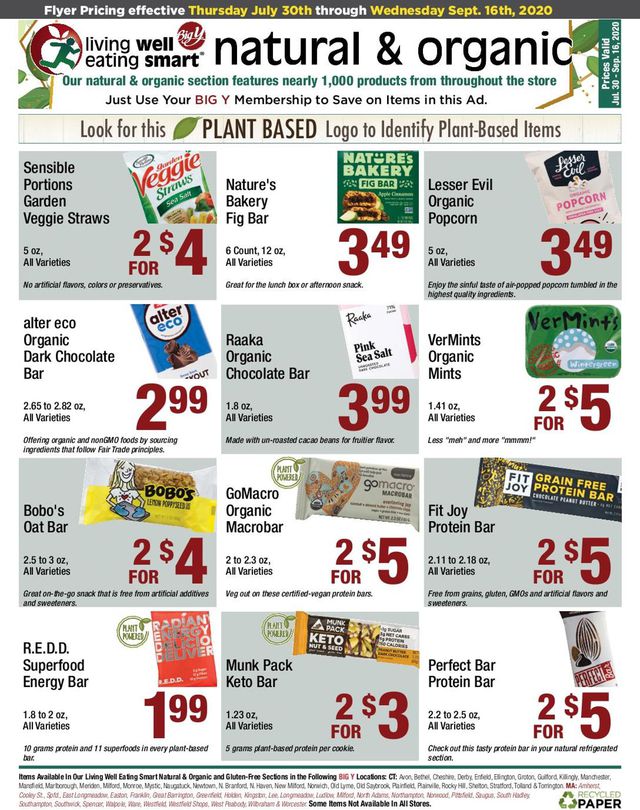 Big Y Ad from 07/30/2020