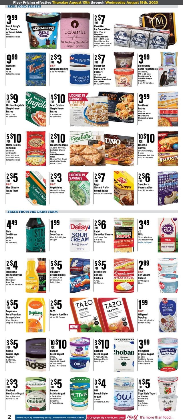 Big Y Ad from 08/13/2020