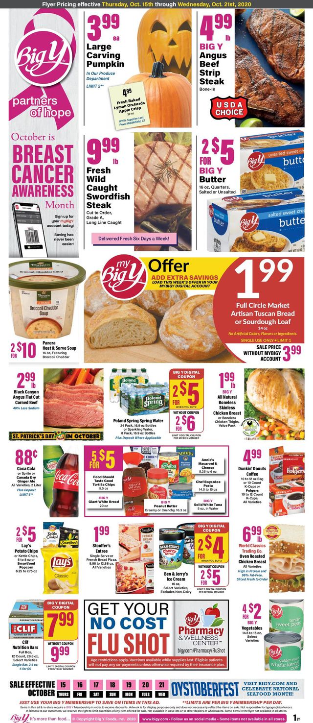Big Y Ad from 10/15/2020
