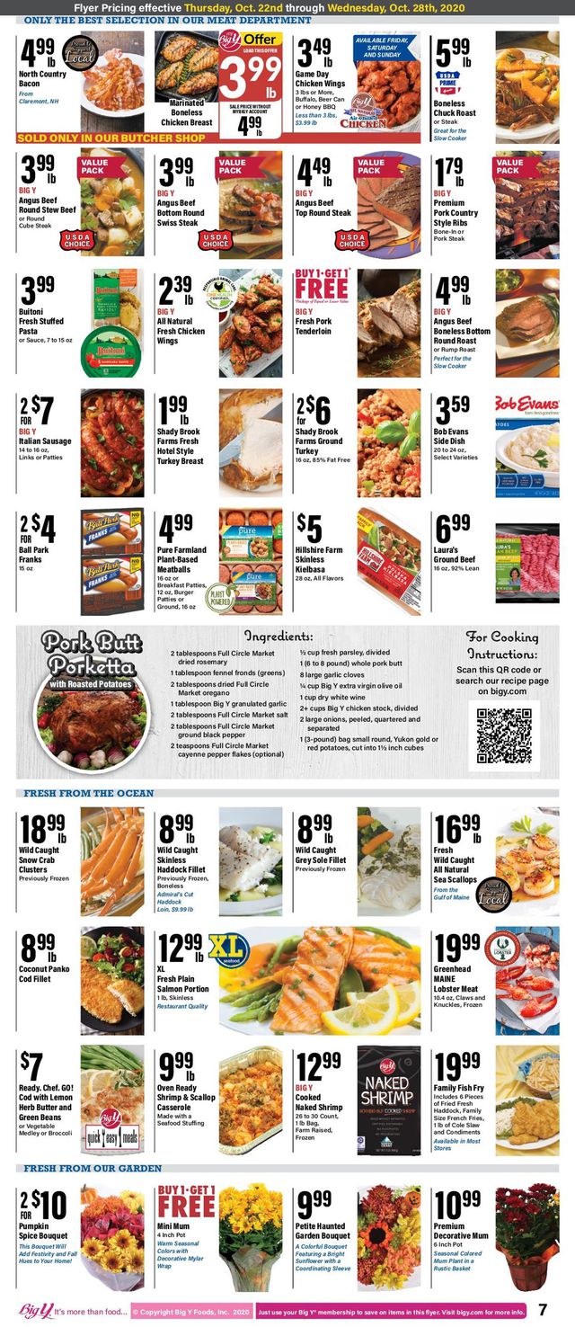 Big Y Ad from 10/22/2020
