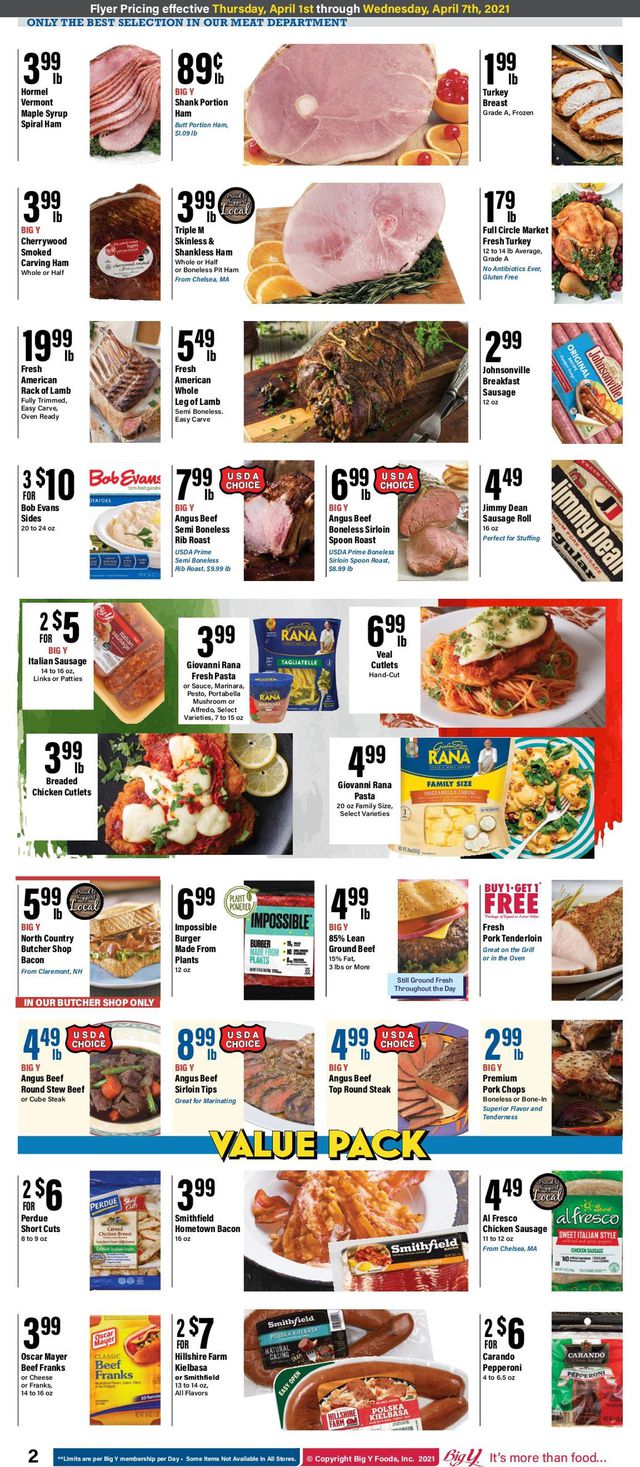 Big Y Ad from 04/01/2021