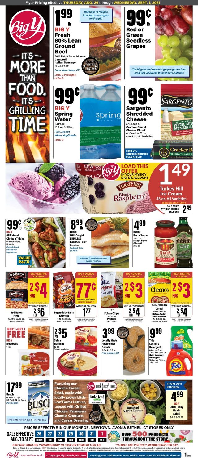 Big Y Ad from 08/26/2021