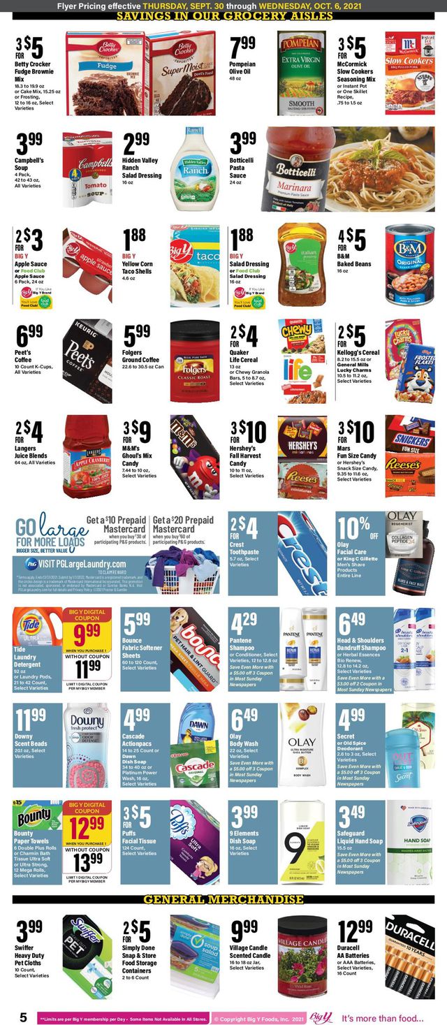 Big Y Ad from 09/30/2021