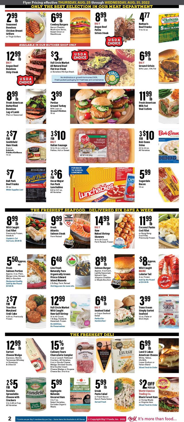 Big Y Ad from 08/25/2022