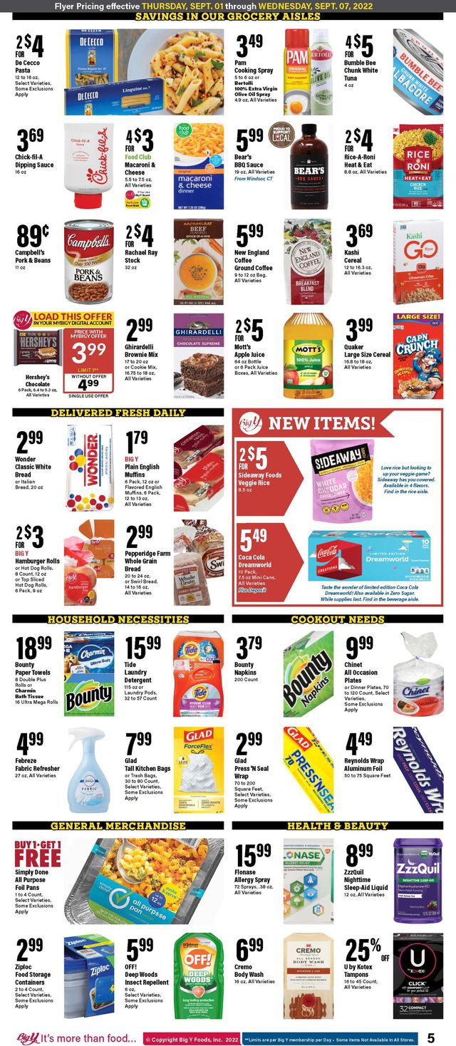 Big Y Ad from 09/01/2022