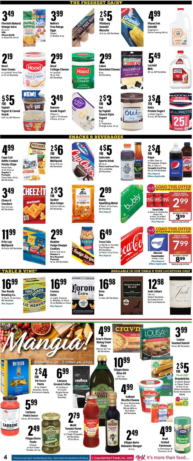 Big Y Ad from 09/29/2022