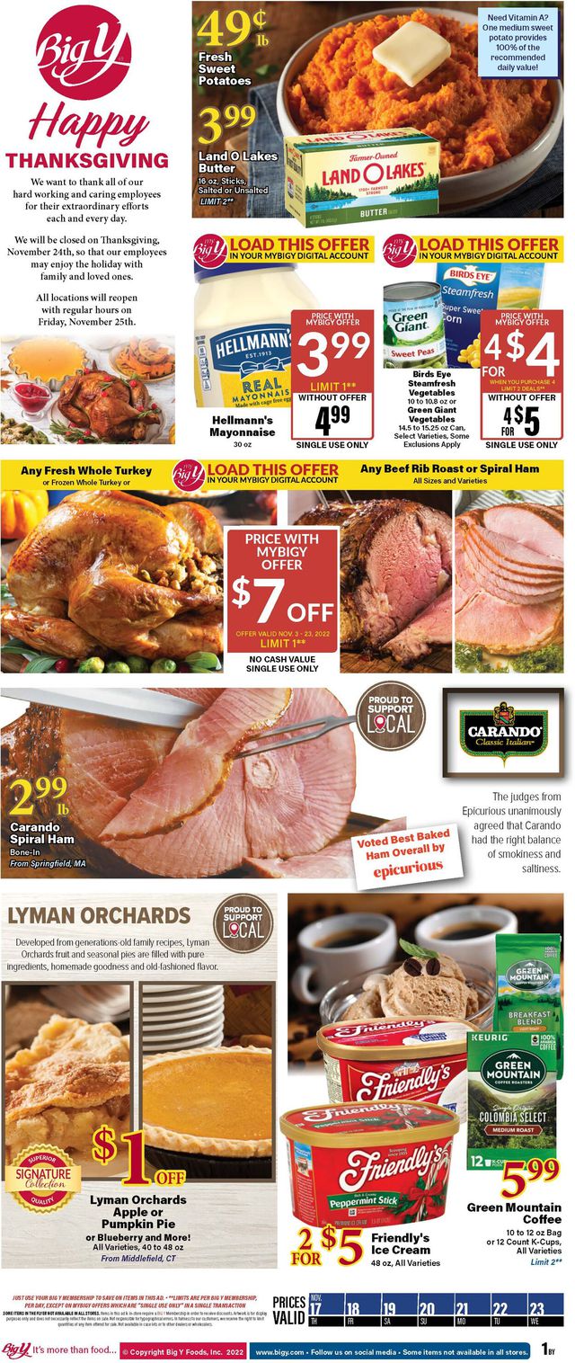 Big Y Ad from 11/17/2022