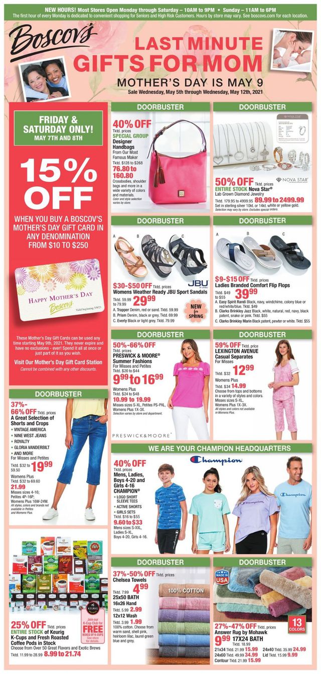 Boscov's Ad from 05/05/2021
