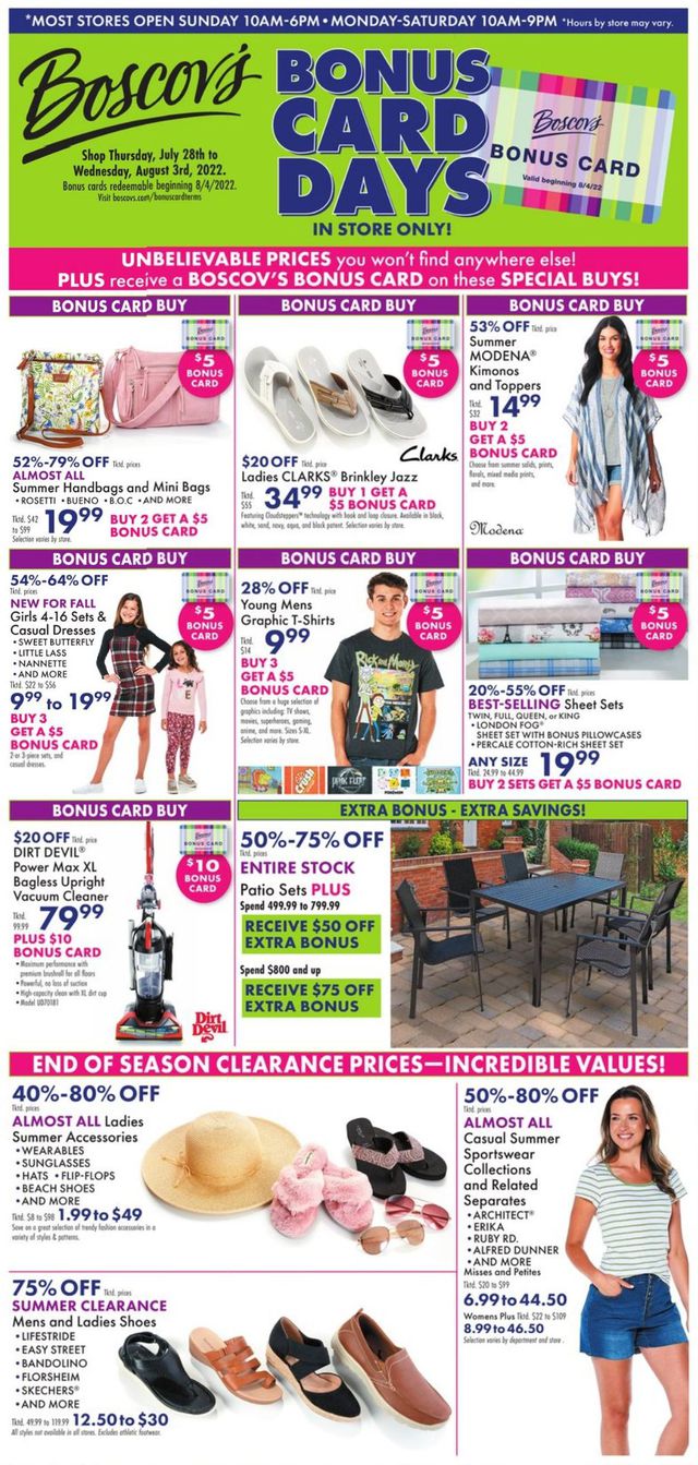 Boscov's Ad from 07/28/2022