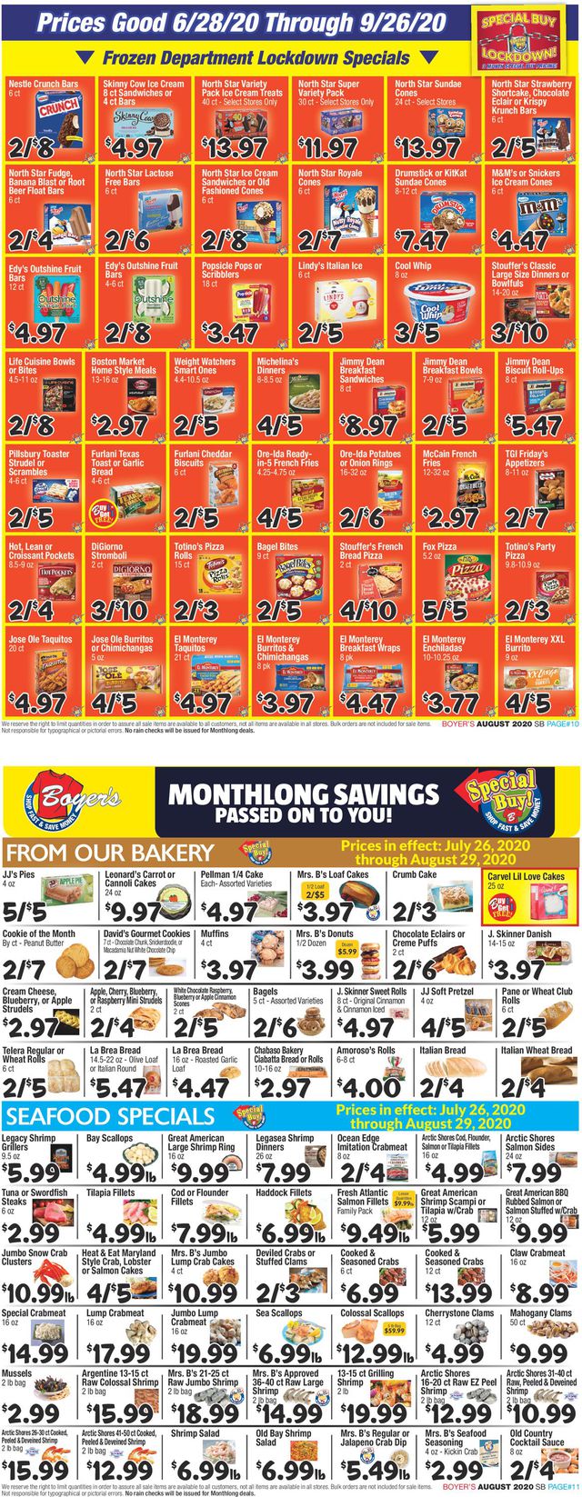 Boyer's Food Markets Ad from 07/28/2020