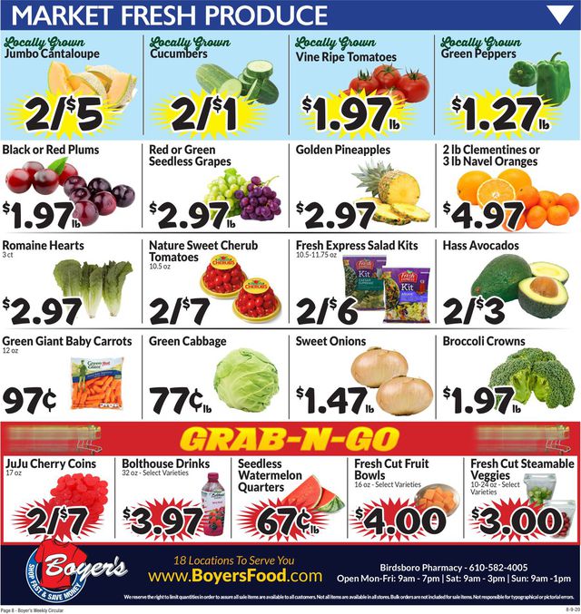 Boyer's Food Markets Ad from 08/09/2020