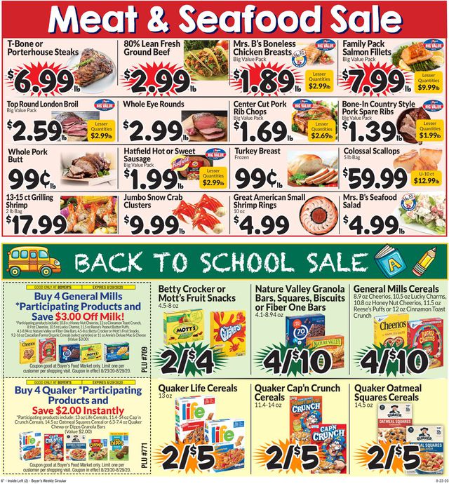 Boyer's Food Markets Ad from 08/23/2020
