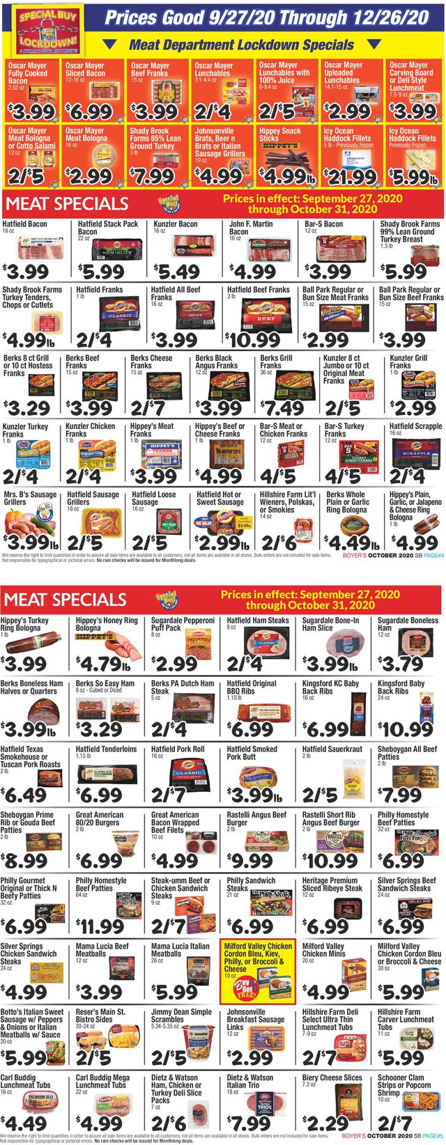 Boyer's Food Markets Ad from 09/27/2020