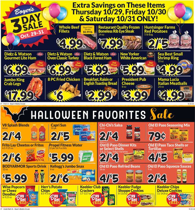 Boyer's Food Markets Ad from 10/25/2020