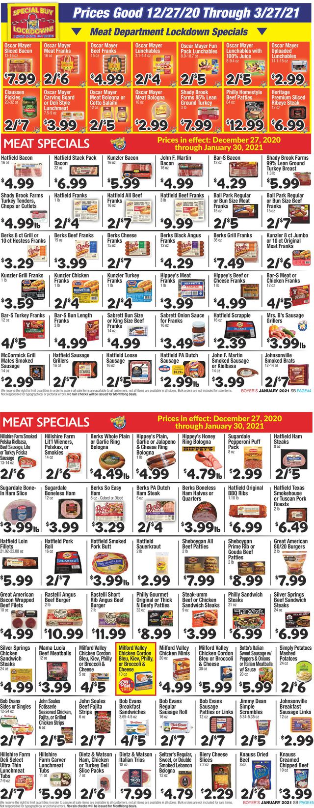 Boyer's Food Markets Ad from 12/27/2020