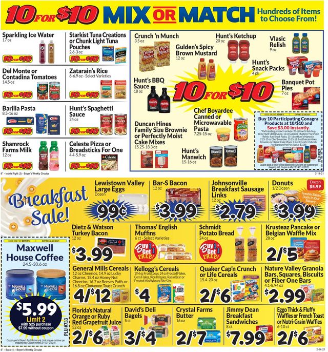 Boyer's Food Markets Ad from 02/14/2021