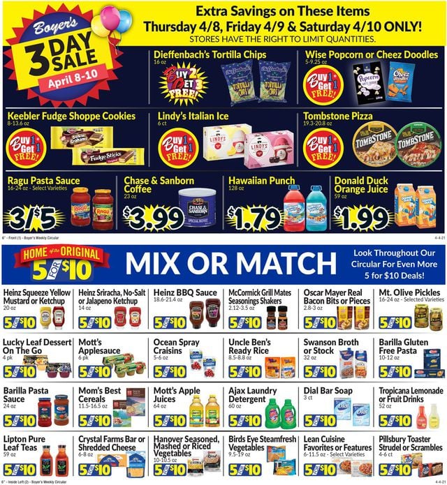 Boyer's Food Markets Ad from 04/04/2021