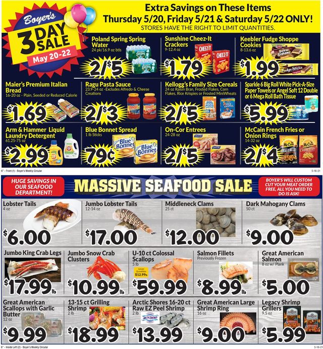Boyer's Food Markets Ad from 05/16/2021