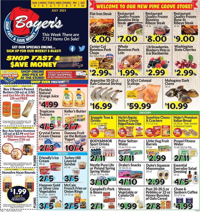 Boyer's Food Markets Ad from 07/04/2021