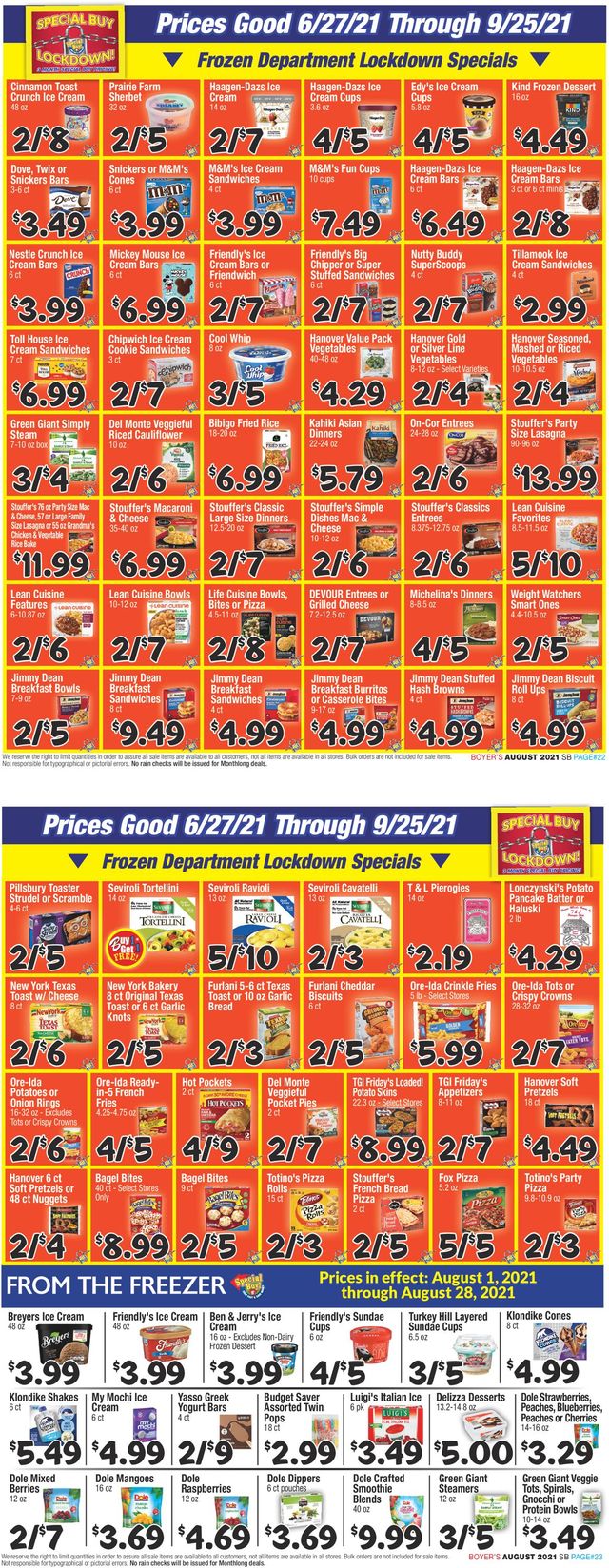 Boyer's Food Markets Ad from 08/01/2021