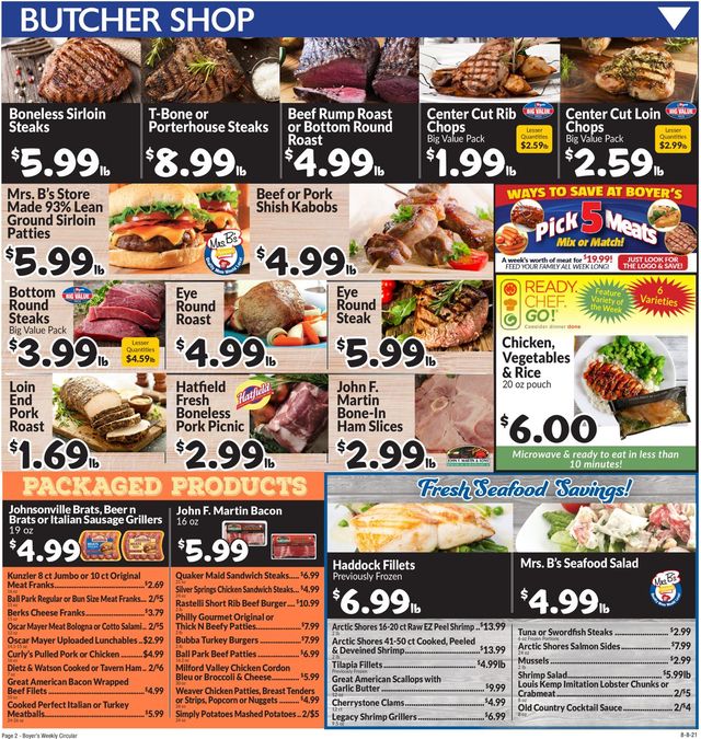 Boyer's Food Markets Ad from 08/08/2021