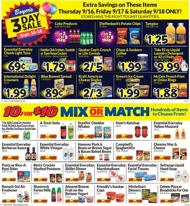 Boyer's Food Markets Ad from 09/12/2021
