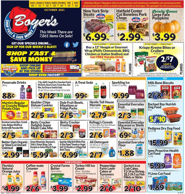 Boyer's Food Markets Ad from 10/10/2021