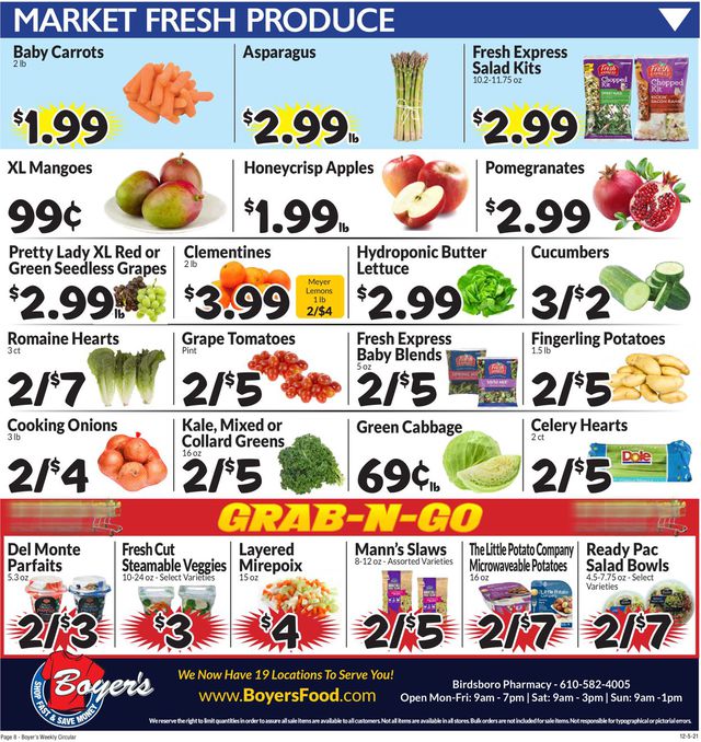 Boyer's Food Markets Ad from 12/05/2021