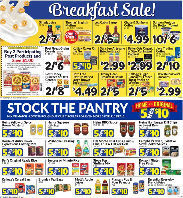 Boyer's Food Markets Ad from 01/02/2022