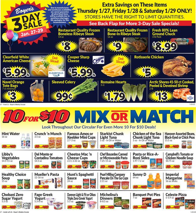 Boyer's Food Markets Ad from 01/23/2022