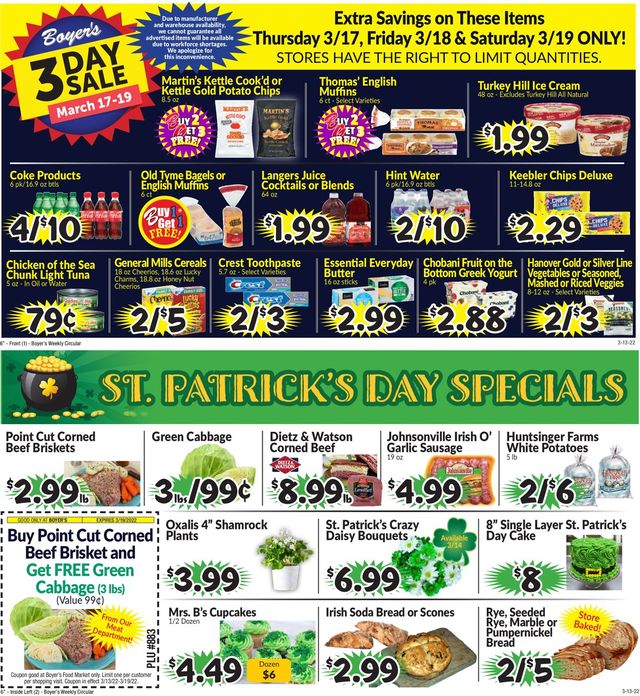 Boyer's Food Markets Ad from 03/13/2022