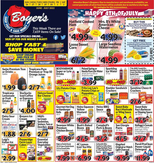 Boyer's Food Markets Ad from 06/26/2022
