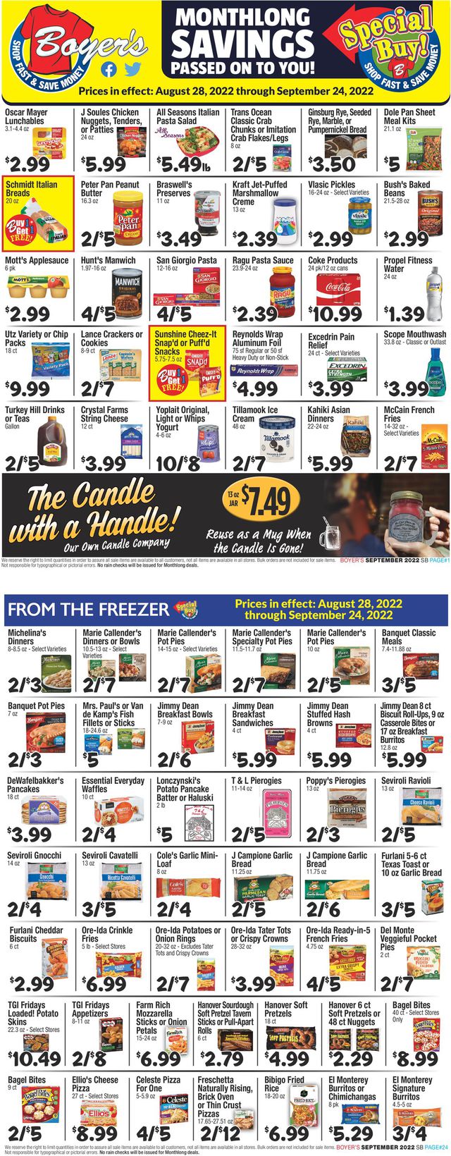 Boyer's Food Markets Ad from 08/28/2022
