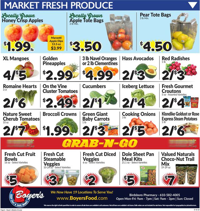 Boyer's Food Markets Ad from 09/18/2022