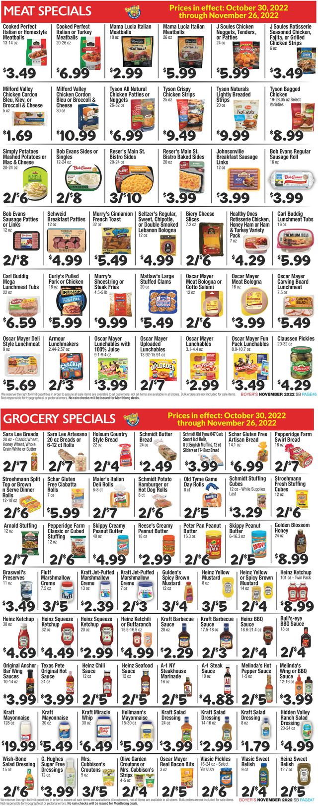 Boyer's Food Markets Ad from 10/30/2022