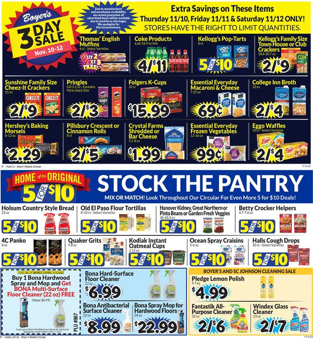 Boyer's Food Markets Ad from 11/06/2022
