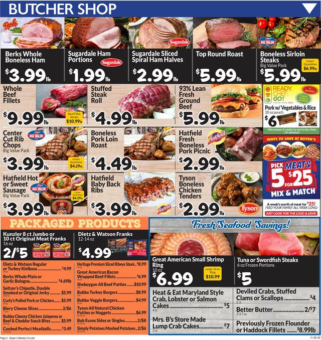 Boyer's Food Markets Ad from 11/20/2022