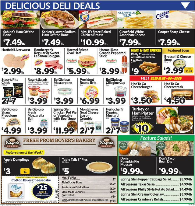 Boyer's Food Markets Ad from 11/20/2022
