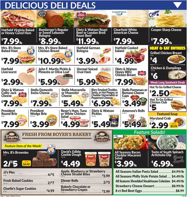 Boyer's Food Markets Ad from 01/15/2023