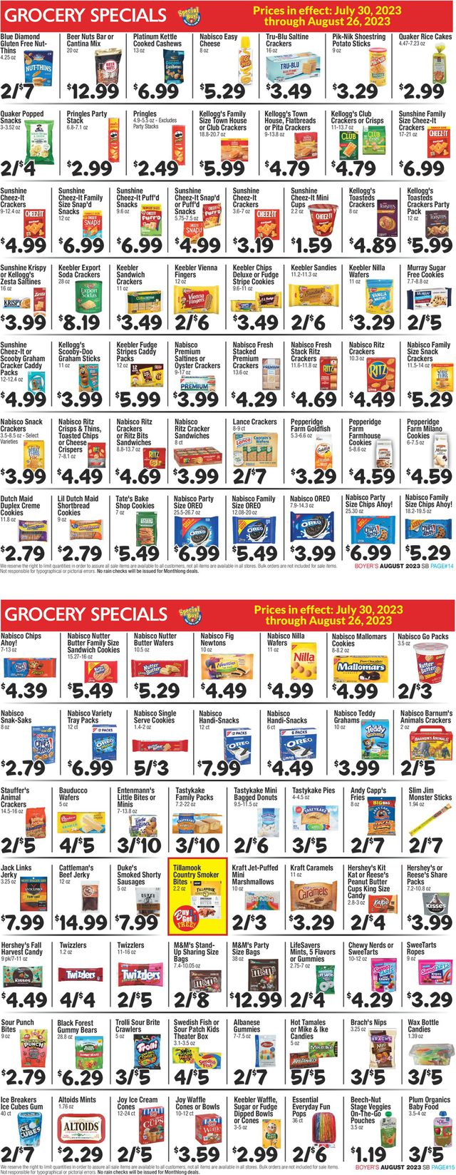 Boyer's Food Markets Ad from 07/30/2023