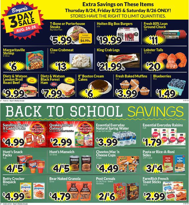Boyer's Food Markets Ad from 08/20/2023