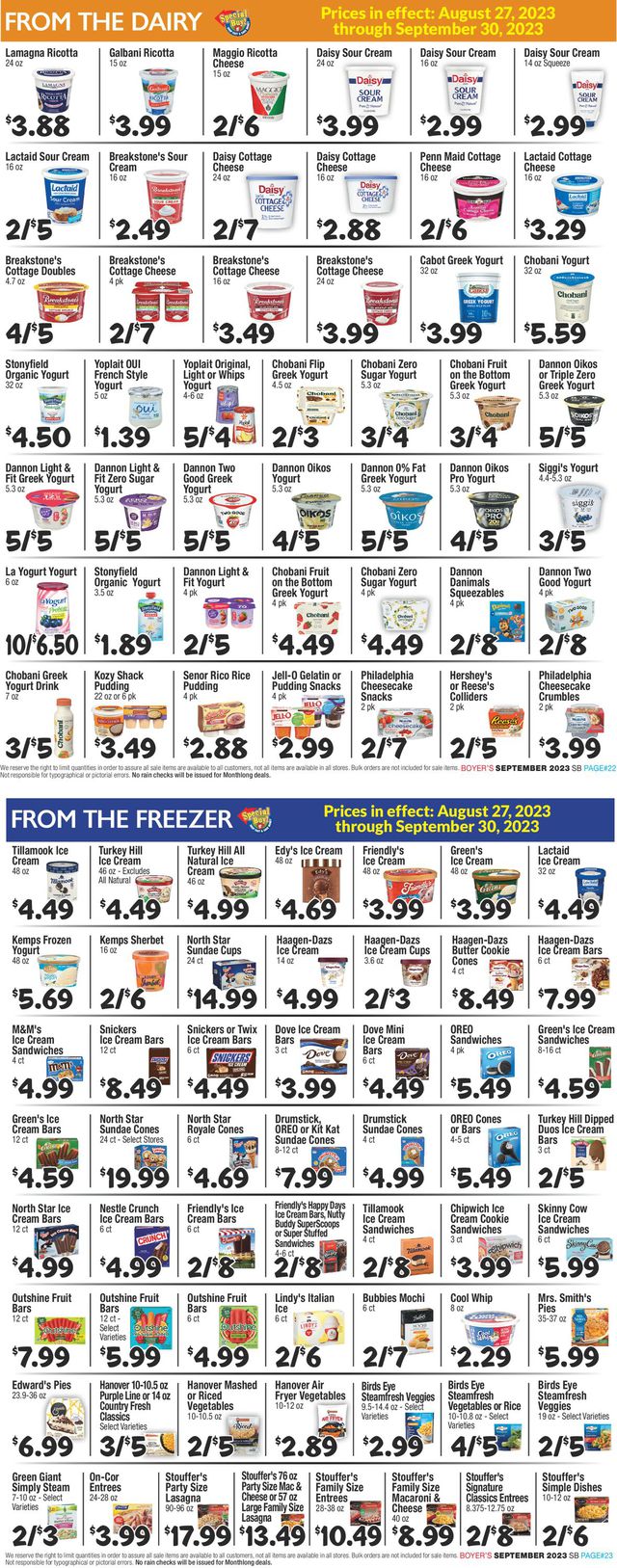 Boyer's Food Markets Ad from 08/27/2023