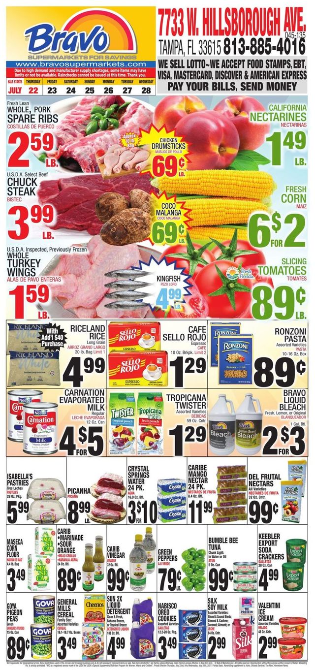 Bravo Supermarkets Ad from 07/22/2021
