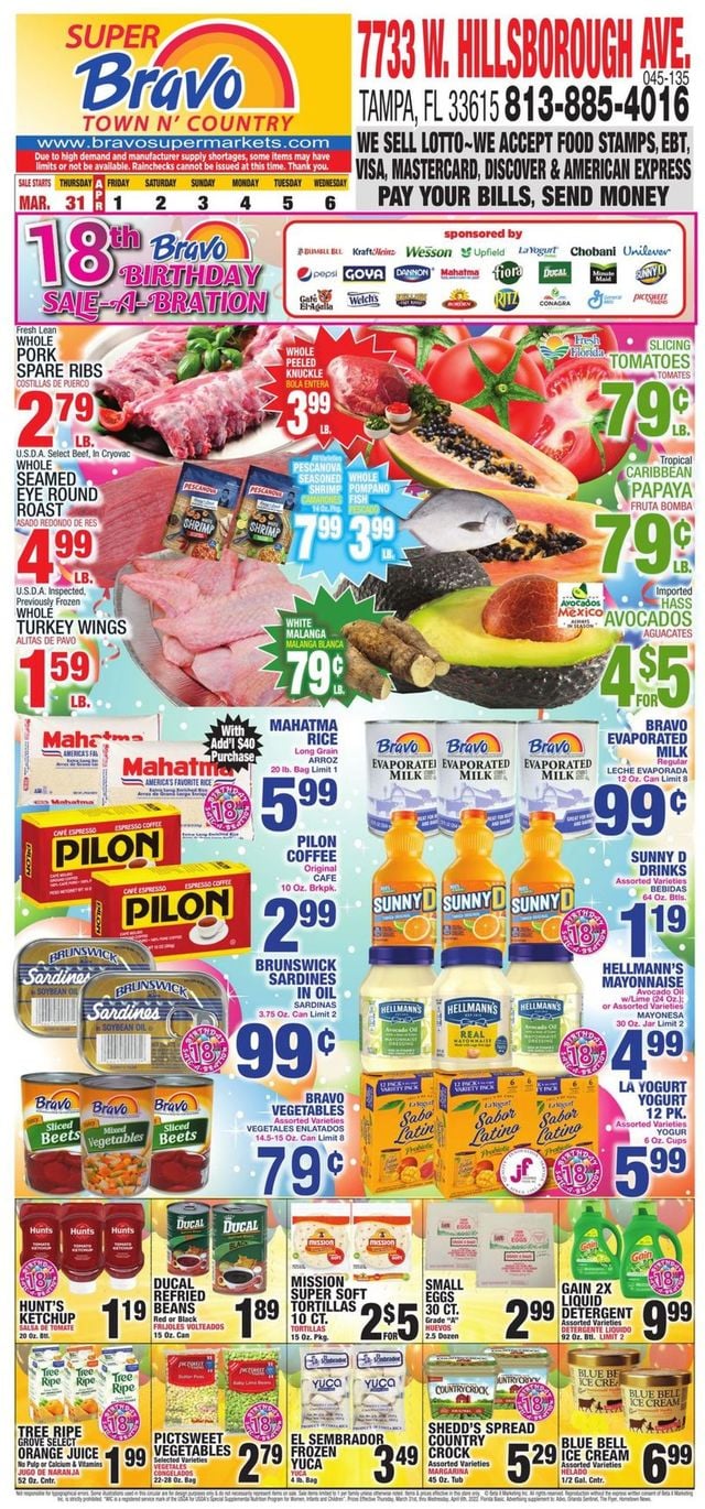Bravo Supermarkets Ad from 03/31/2022