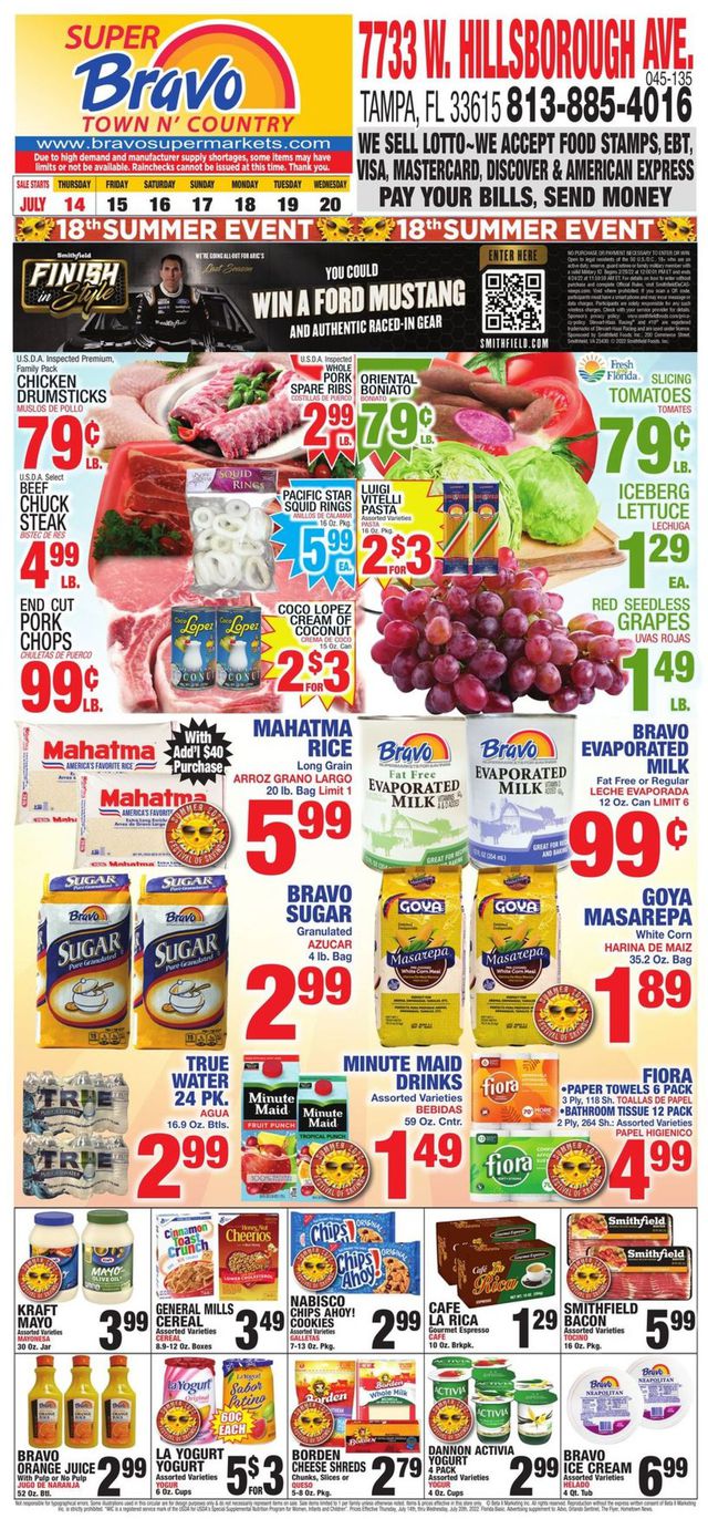 Bravo Supermarkets Ad from 07/14/2022